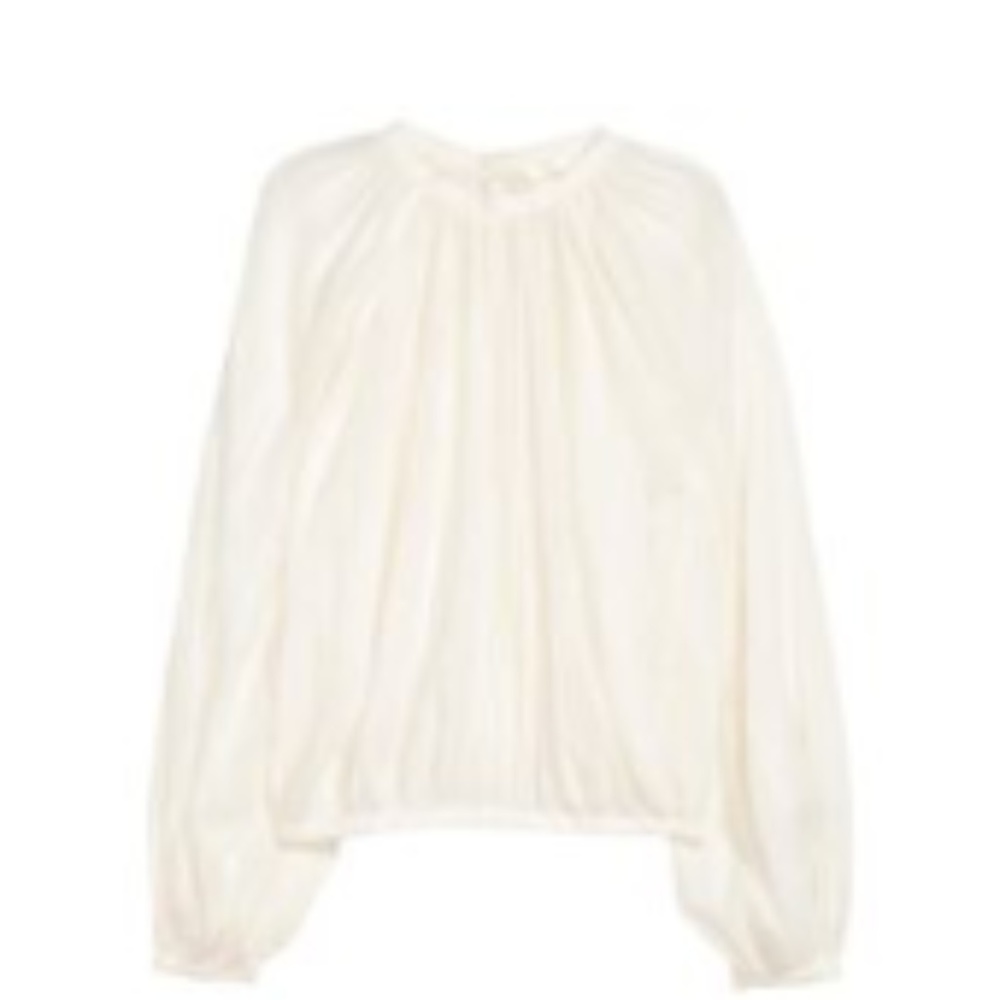 🥂H&M White Balloon-sleeve w buttons up back